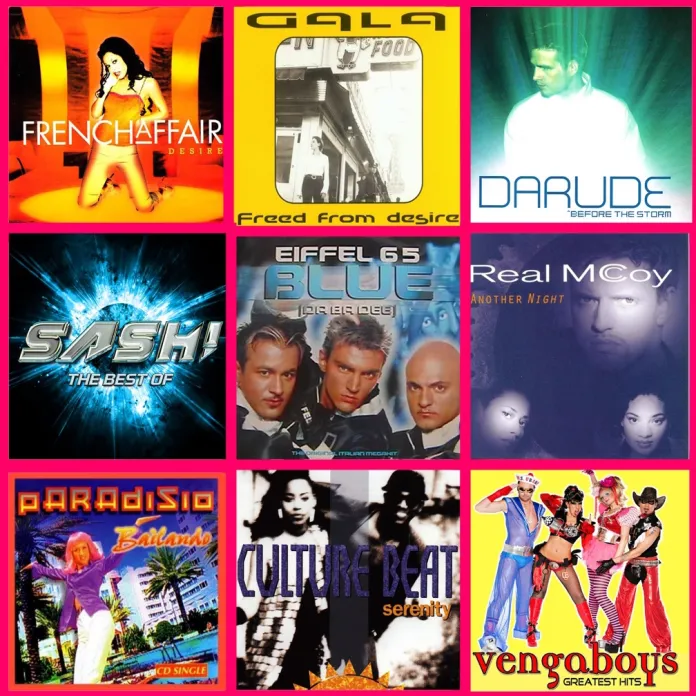 Eurodance anos 80 e 90.